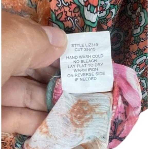 Women’s Anthropologie Fig & Flower Floral Patchwork Pastel Spring Blouse Size‎ M - Picture 7 of 10